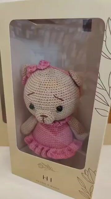 Hi - Amigurumi Grande - Osita vestido rosa  